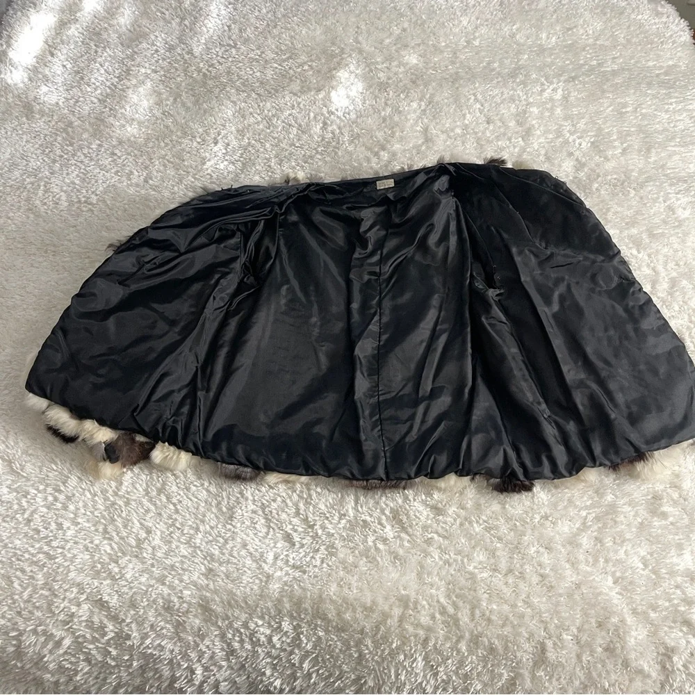 Vintage rabbit fur patchwork coat - size large, made in Korea - Picture 8 of 14